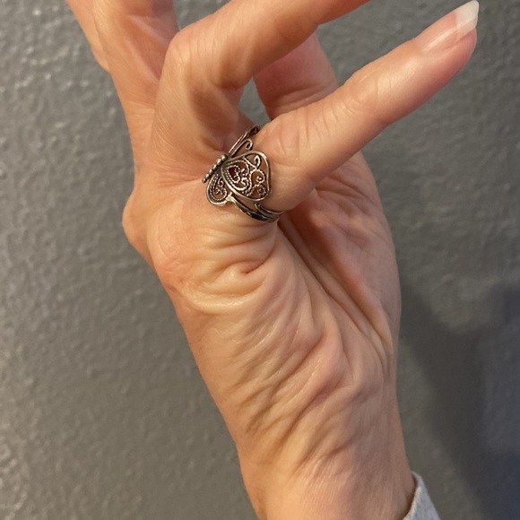 925 sterling silver intricate rope braid butterfly ring - Picture 10 of 12